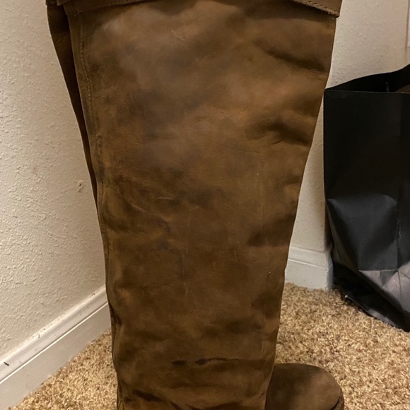 Jeffrey Campbell Over-the-Knee Brown Leather Boot - Picture 2 of 16